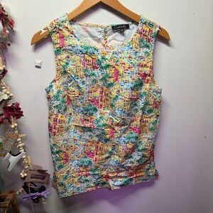 Chadwicks Multicolor Tropical Print Tank Top